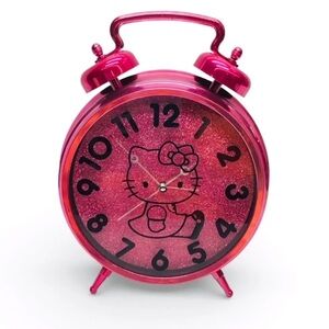 Vintage 2011 Sanrio Hello Kitty Pink Glitter FAB Starpoint 12” Clock